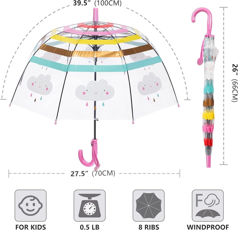 RONIARE Kids Umbrella Clear Bubble Umbrellas for Rain,Safety Dome Windproof Umbrella for Kid Girls and Boys - Image 5
